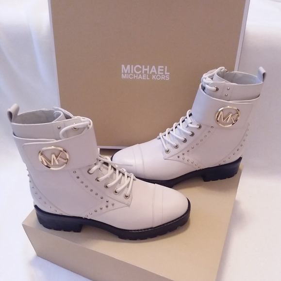 michael kors tatum studded leather combat boot